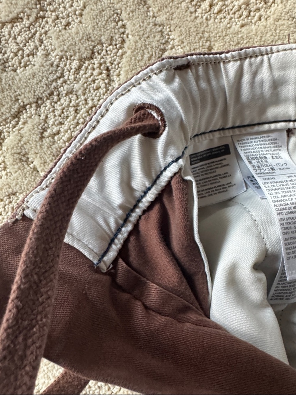 Levi’s XX Chino EZ Drawstring Pants - Brown- Men’s Size L - Picture 6 of 13